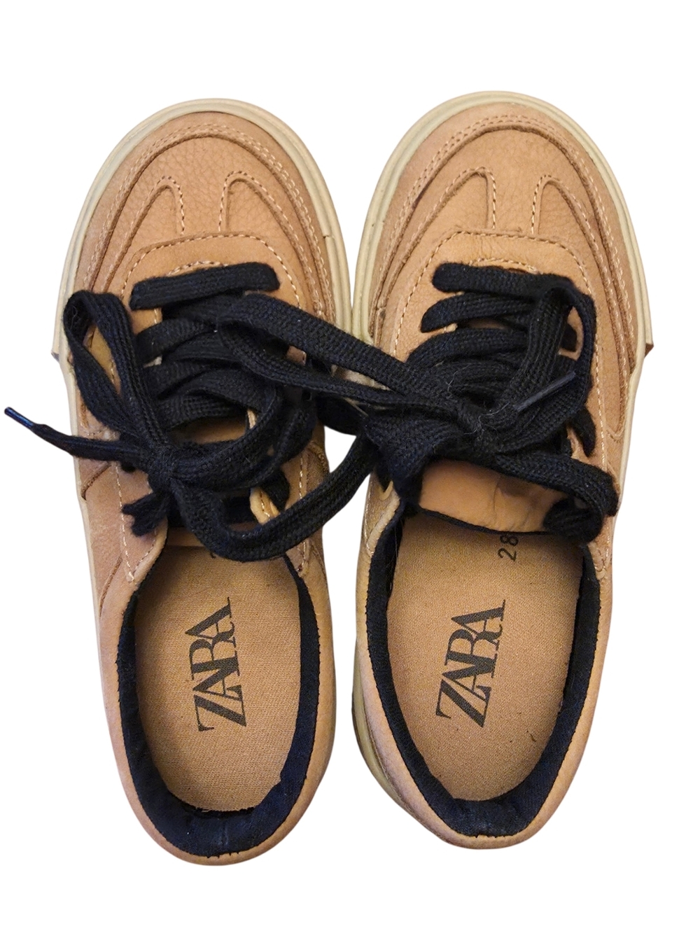 Zara Kids Tan Sneakers with Black Laces Size 11